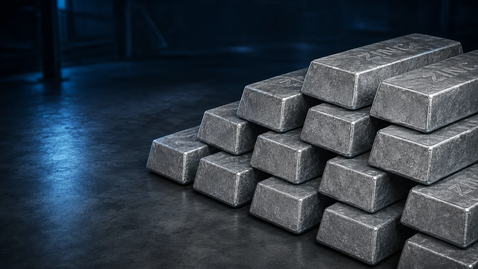 Zinc ingots marked ZINC